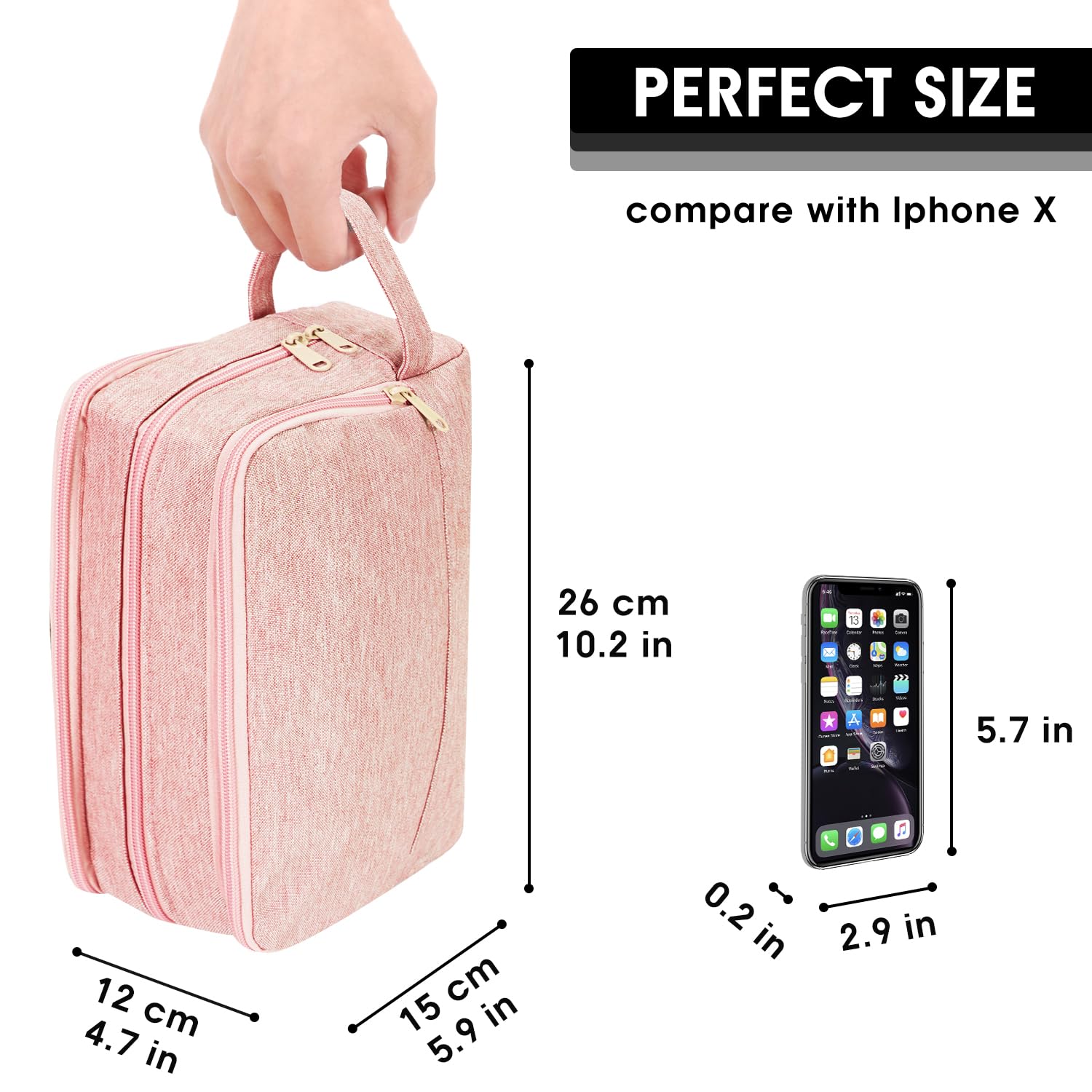 Toiletry Bag Hanging Dopp Kit Shaving Small Toiletry Bag, Pink