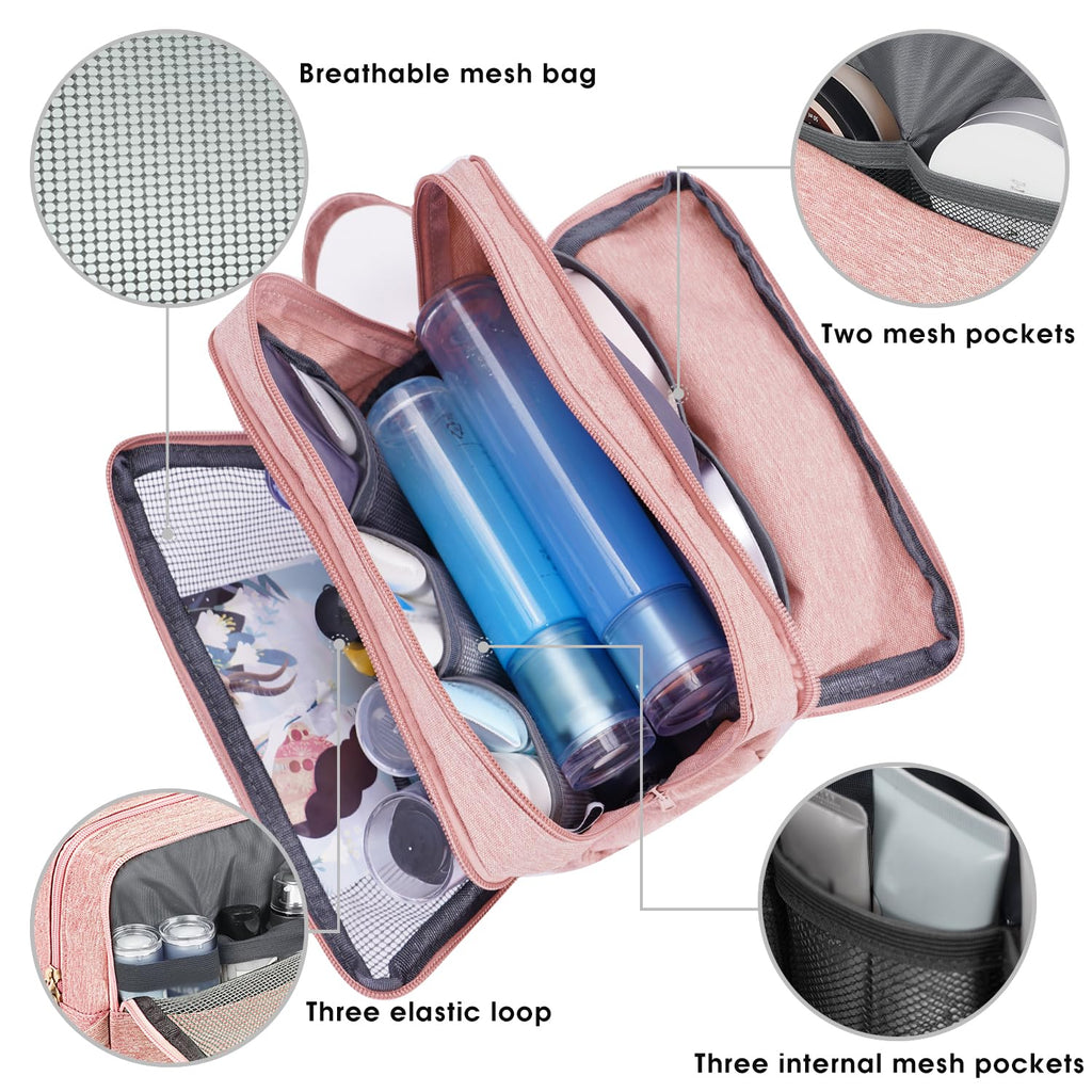Toiletry Bag Hanging Dopp Kit Shaving Small Toiletry Bag, Pink