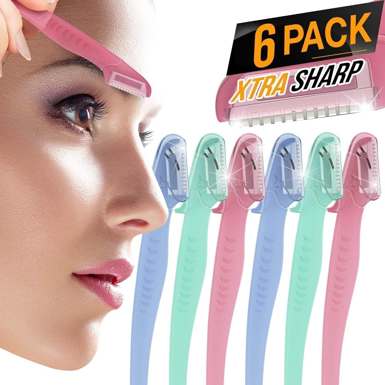 Eyebrow Razor Trimmer Remover Dermaplane Shaving Tool-6 Pack